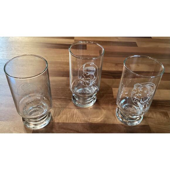 Avon Advertising Tumblers Gibson Girl Flapper Age Fashion Set of 3 Glasses 5.5” - Picture 2 of 9